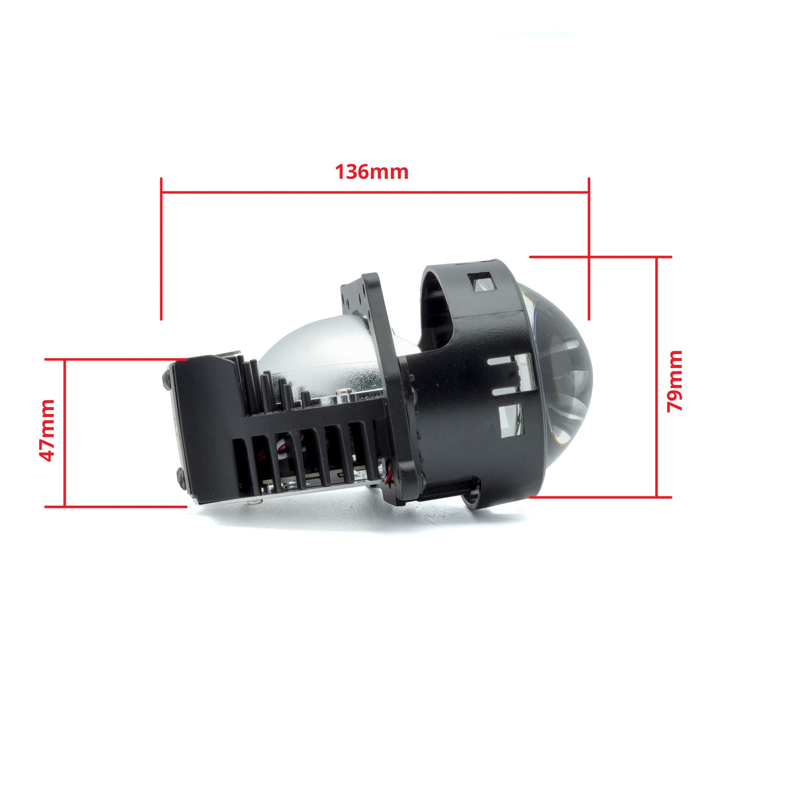 LED-projektorlins för strålkastare Alfa Romeo 146/147 m.fl. – 3" mm/ 136 mm