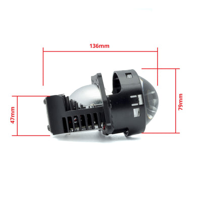 LED-projektorlins för strålkastare Alfa Romeo 146/147 m.fl. – 3" mm/ 136 mm
