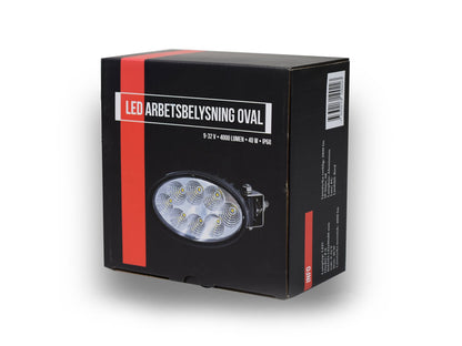BriodLights LED Arbetsbelysning oval med vridbart sidofäste – produktvy från sidan | Briodlights