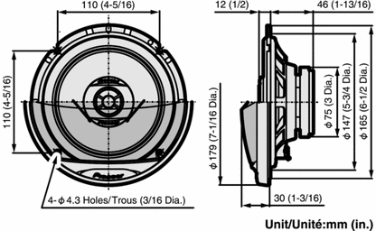 Bilhøjttaler 5,25" coax TS-G1312i - 25W RMS / 130W Max - 4 Ohm - detaljebillede