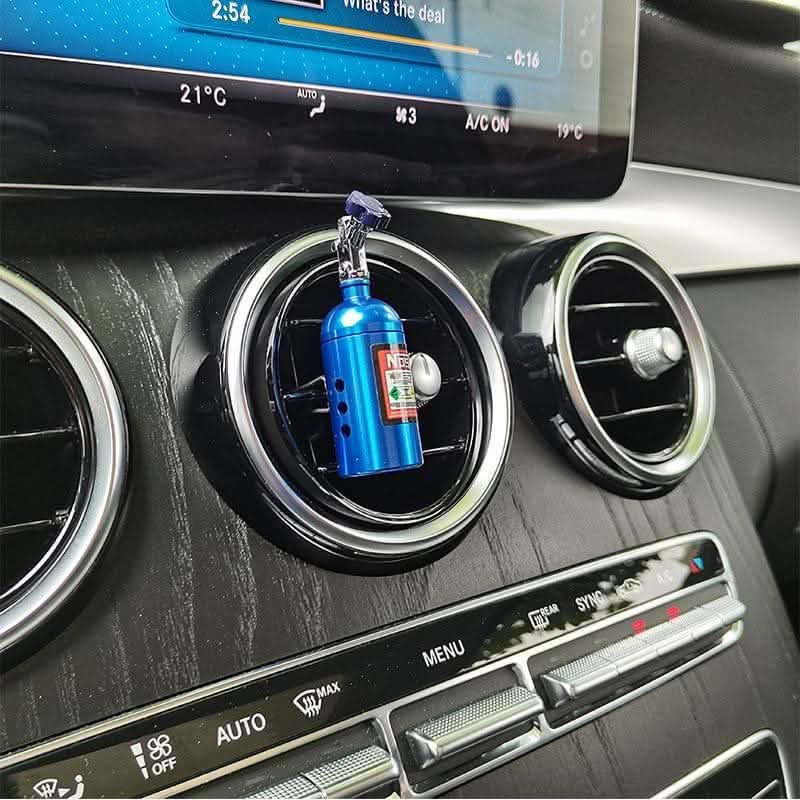 Bilparfume med blå NOS - Flaskedesign - Mini duftspreder til frisk duft i bilen - Carlevel - 