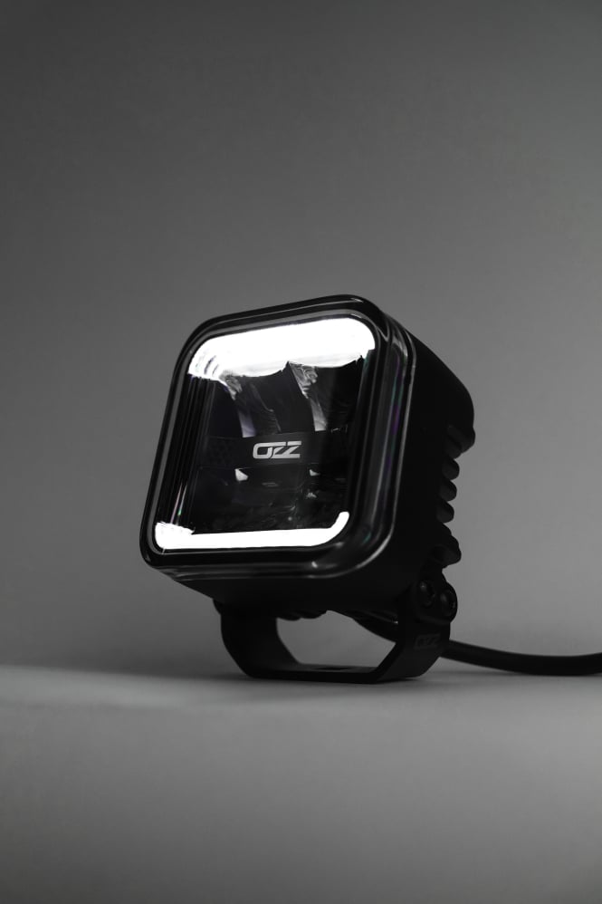 Extraljus SQR 3” 3500lm Driving Beam, OZZ Lights – produktbild framifrån | OZZ