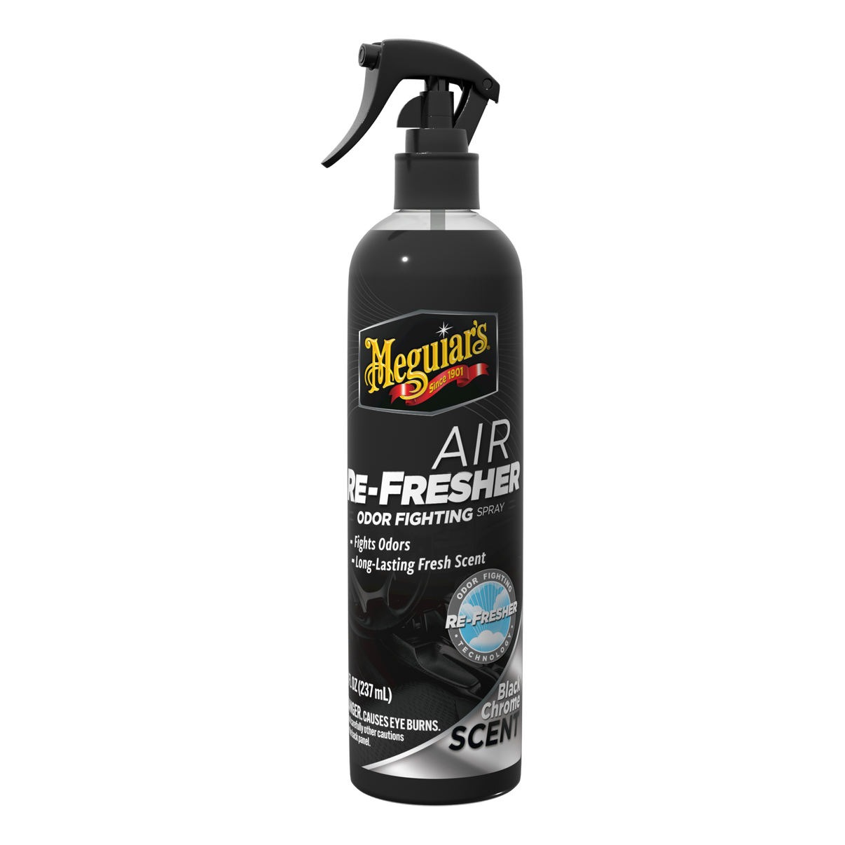 Meguiar's Air Re – Fresher Odor Fighting Spray – Sort krom – Produktbillede set forfra | Meguiars