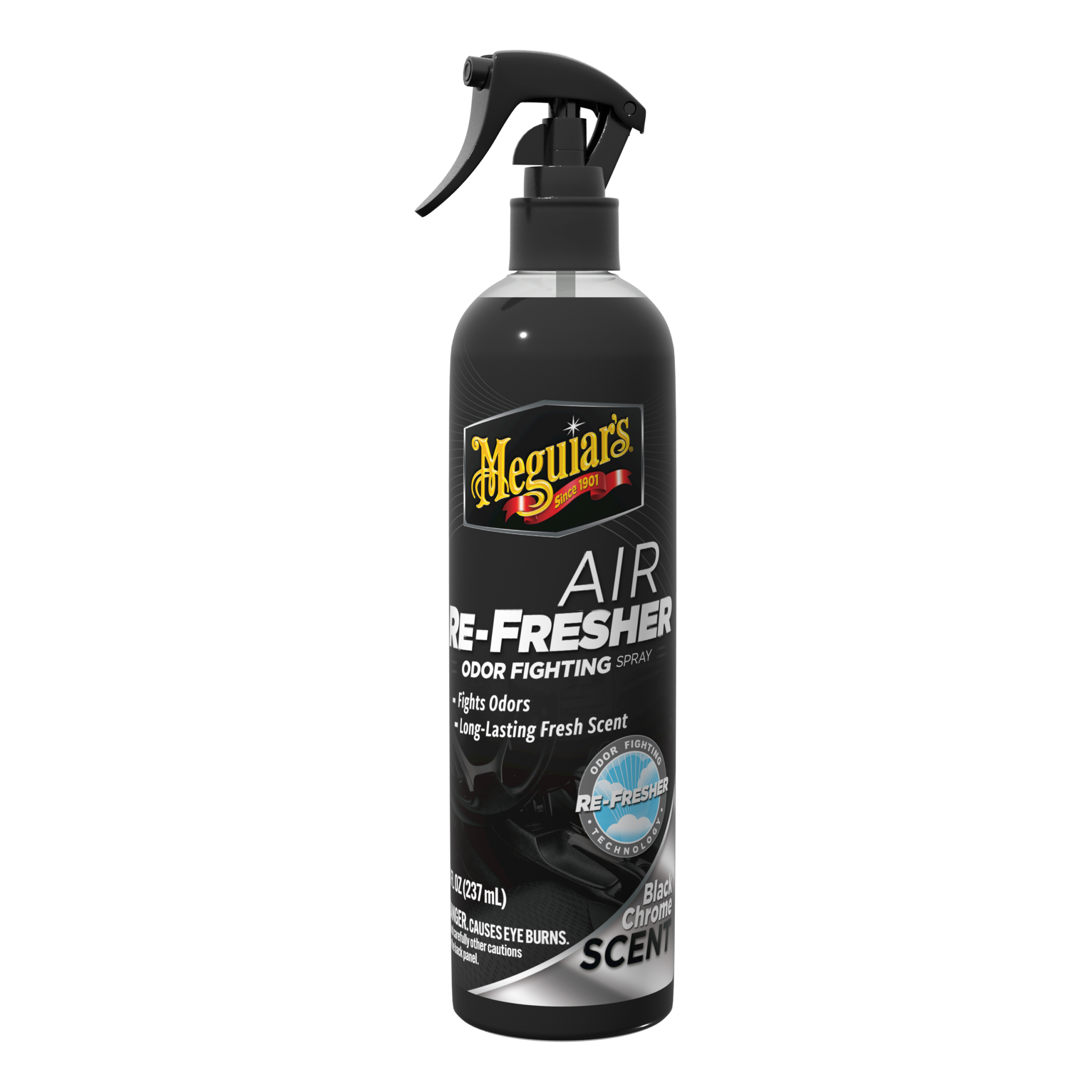 Meguiar's Air Re – Fresher Odor Fighting Spray – Sort krom – Produktbillede set forfra | Meguiars