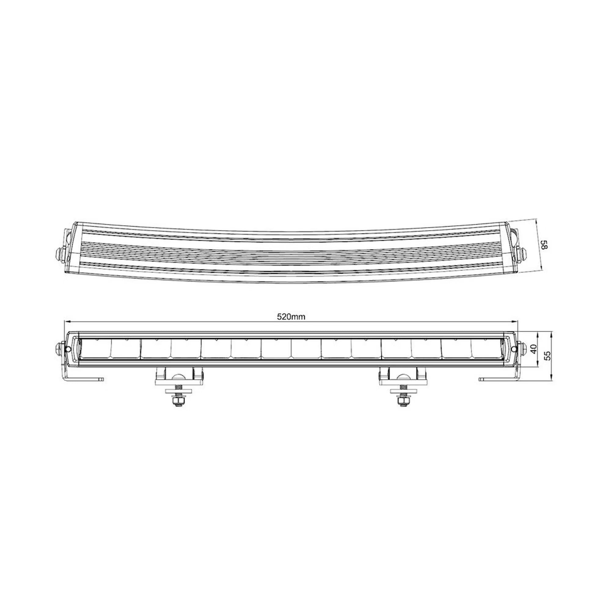 LED-rampe Razor Driver Edition Curved 20" 98 W - Slank 40 mm & 420 m rækkevidde - alternativ visning