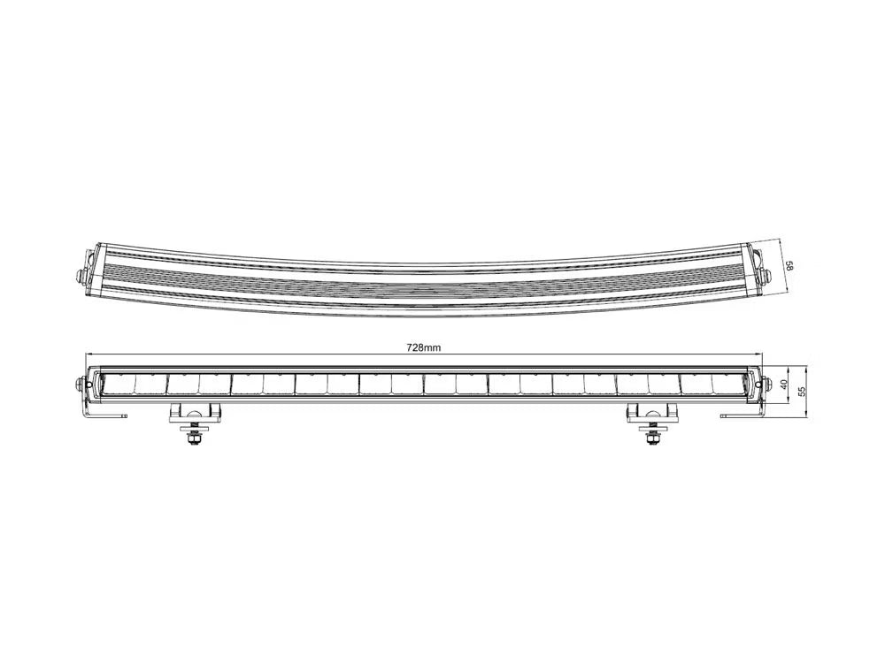 LED-rampe Razor Driver Edition Curved 30" 140 W - Slank 40 mm & 450 m rækkevidde - billede 6