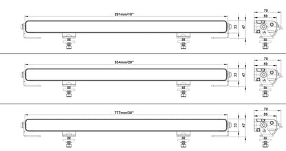 LED-rampe Razor Slimbar Pro - 10", 20" eller 30" med positionslys - billede 9