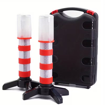 LED advarselslys 2-pak - Magnetisk montering, opbevaringsboks, bil/båd/lastbil - produktbillede