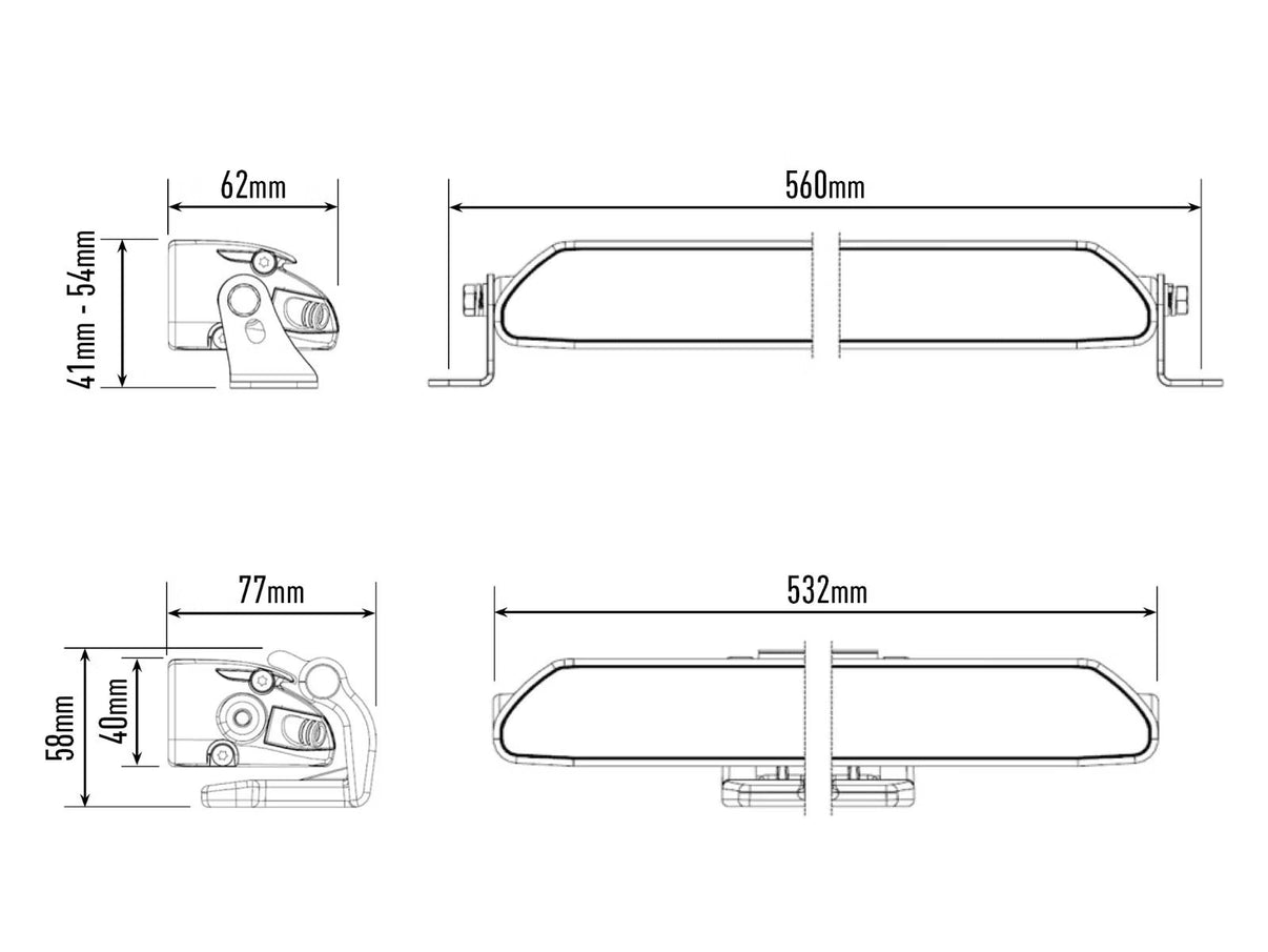 LED rampe Linear 18 - Slank 20" rampe med 6750lm - brug