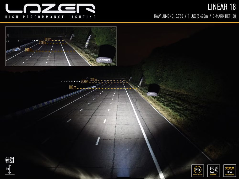 Grillsæt ekstra lys Linear 18 – Peugeot Expert / Vivaro / Jumpy – LED-rampe – alternativ visning
