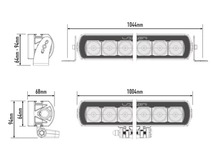 LED rampe T24 Evolution 24816lm - Kraftig premium rampe 1004 mm - alternativ udsigt