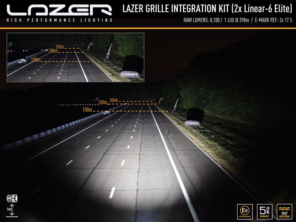 Grillsæt ekstra lys Linear 6 Elite - Dodge RAM 1500 2019 - nærbillede