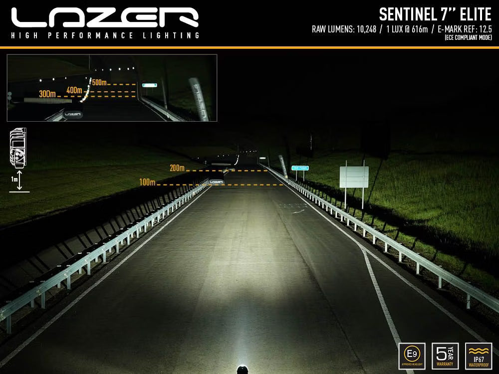 LED Extra Light Sentinel Elite 7" med positionslys 110W - billede 7