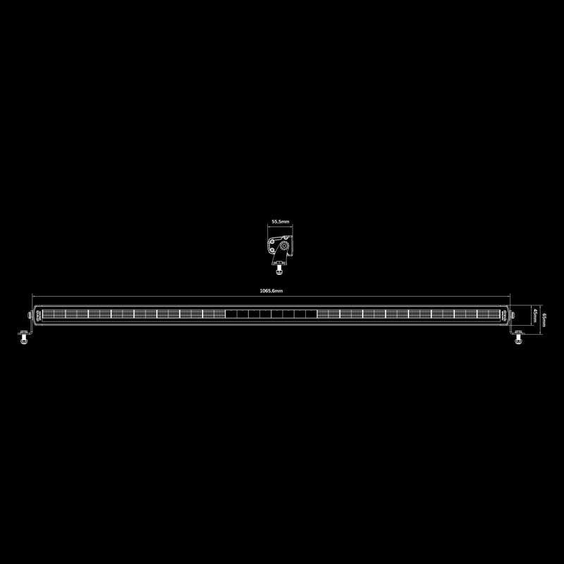LED-rampe Strands Siberia SR 42" 7.434 lm - hvid/orange, pos - emballage og indhold | Strands Lighting Division