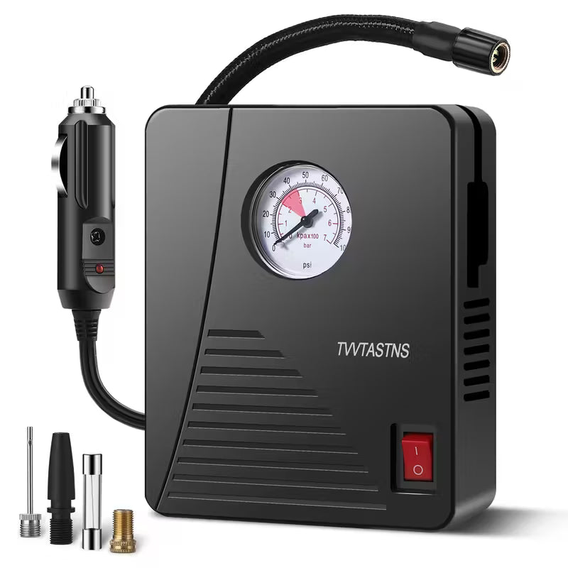 Bærbar luftpumpe 12V – Automatisk dækkompressor
