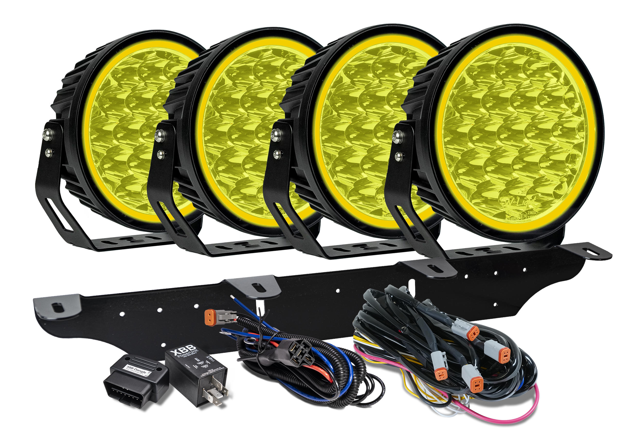 produktbillede fra forsiden viser W – Light XTREME W9 RAD4 – Gul – W-Light