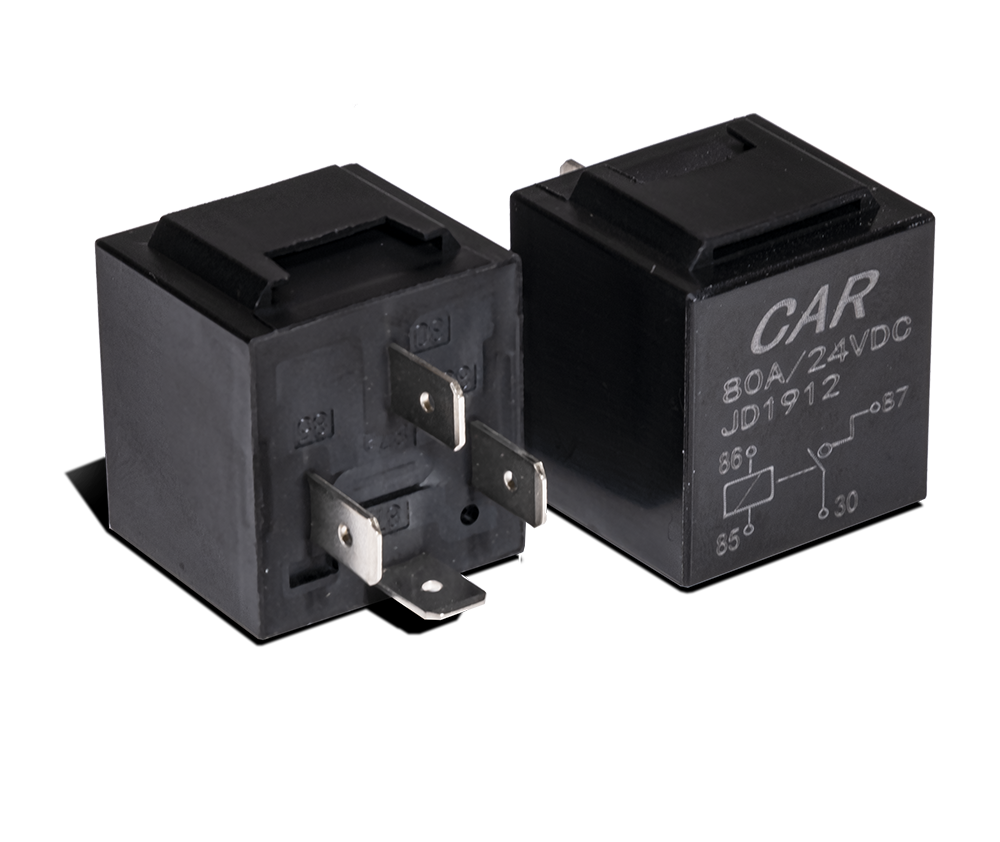 Relä 80A – 4 – PIN – 24V – produktbild framifrån | Xenonkungen