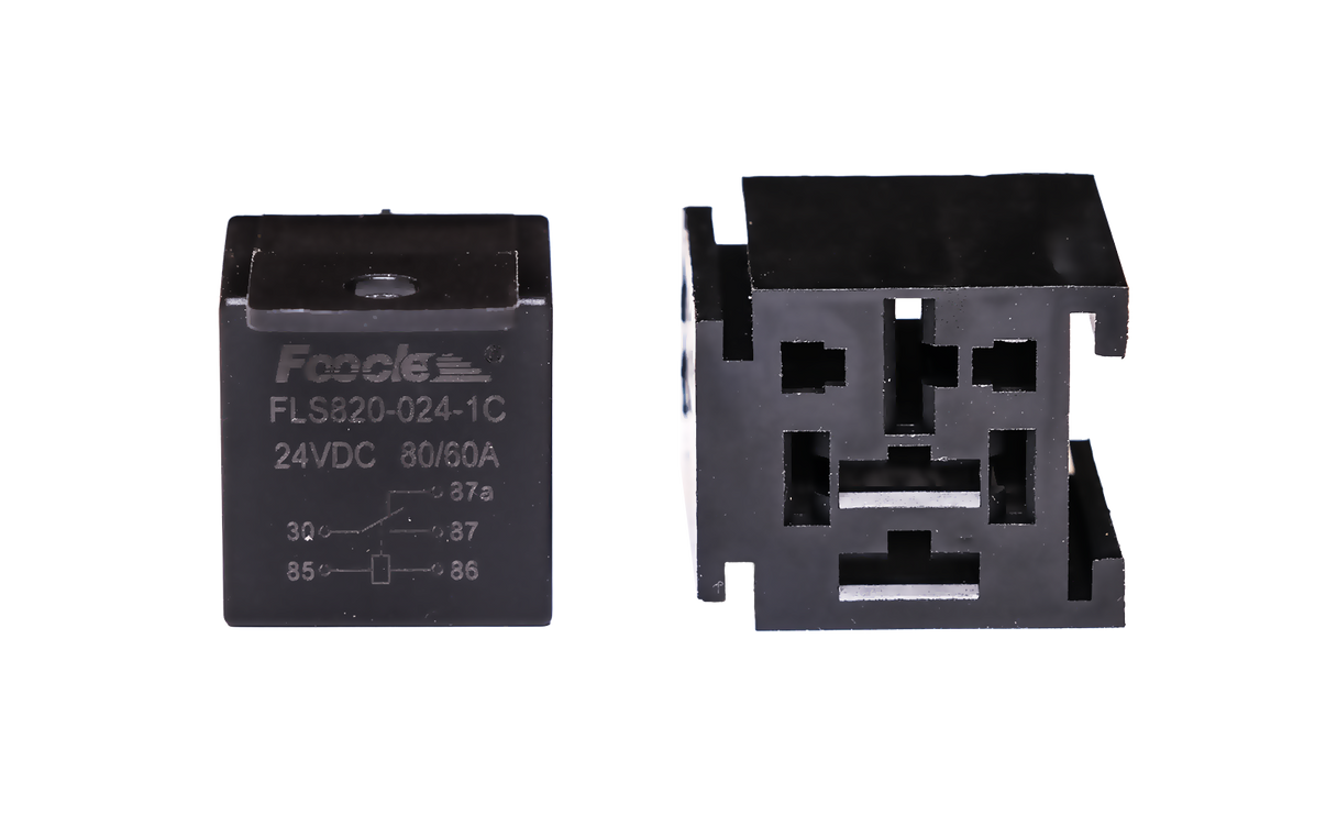 Relæ 80A/60A – 24V – 5 – PIN – 5 – vekslende – emballage og indhold | Carlevel