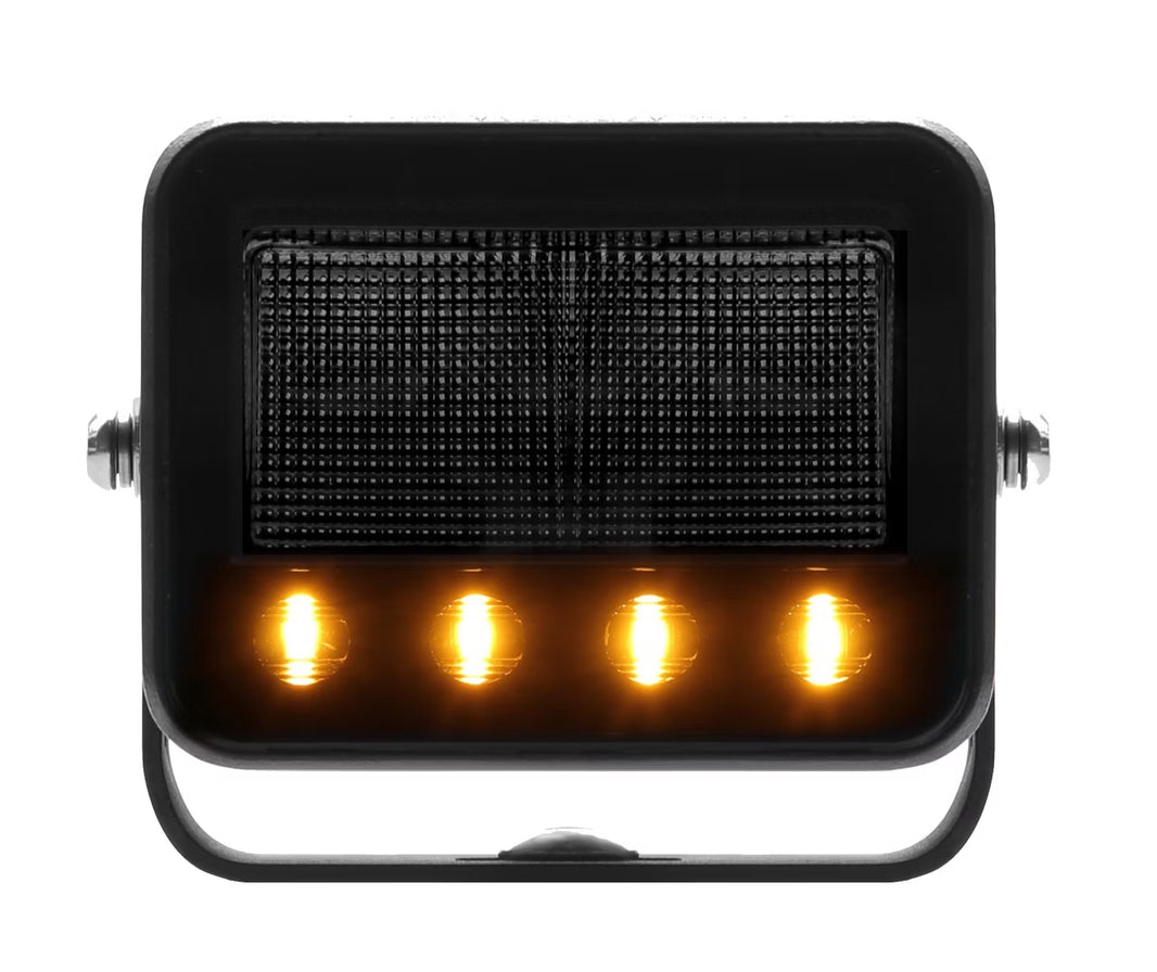 produktbillede forfra, der viser arbejdslys Razor Worker 40 Flash flash lys IP69K – Baglys – Carlevel