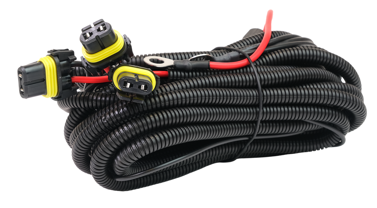 Relækabelsæt 3 stk Ekstralys 12V – 9006 – produktbillede forfra | Xenon-kongen