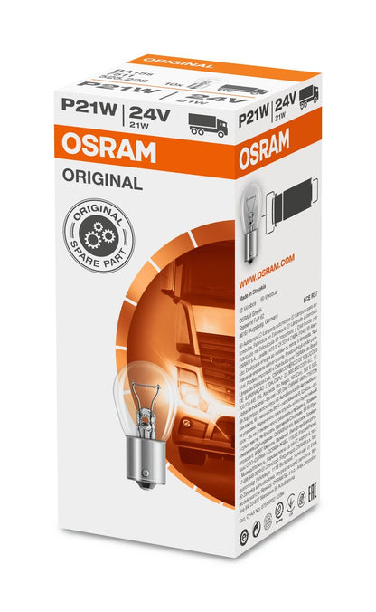 OSRAM ORIGINAL – METAL BASE – P21W – 24V – i användning | OSRAM