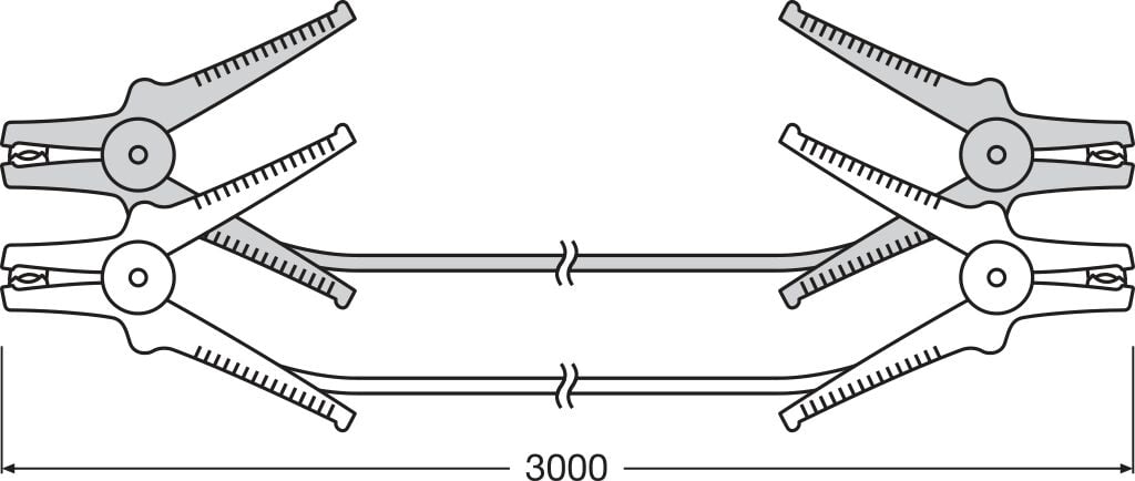 bild som visar användning av OSRAM STARTERcable 200A (BAG) – OSRAM