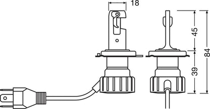 detaljbild av NIGHT BREAKER LED VINTAGE H4 – Street Legal – OSRAM