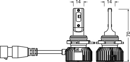extra vy som visar funktioner på NIGHT BREAKER LED SMART HIR2 – Street Legal – OSRAM