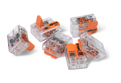 Wago 221 – 412 Splicing connector with levers – 2 – conductor 30 – P – produktbild framifrån | Wago