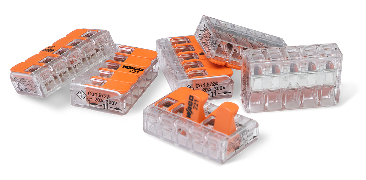 Wago 221 – 415 Splicing connector with levers – 5 – conductor 50 – P – produktbild framifrån | Wago