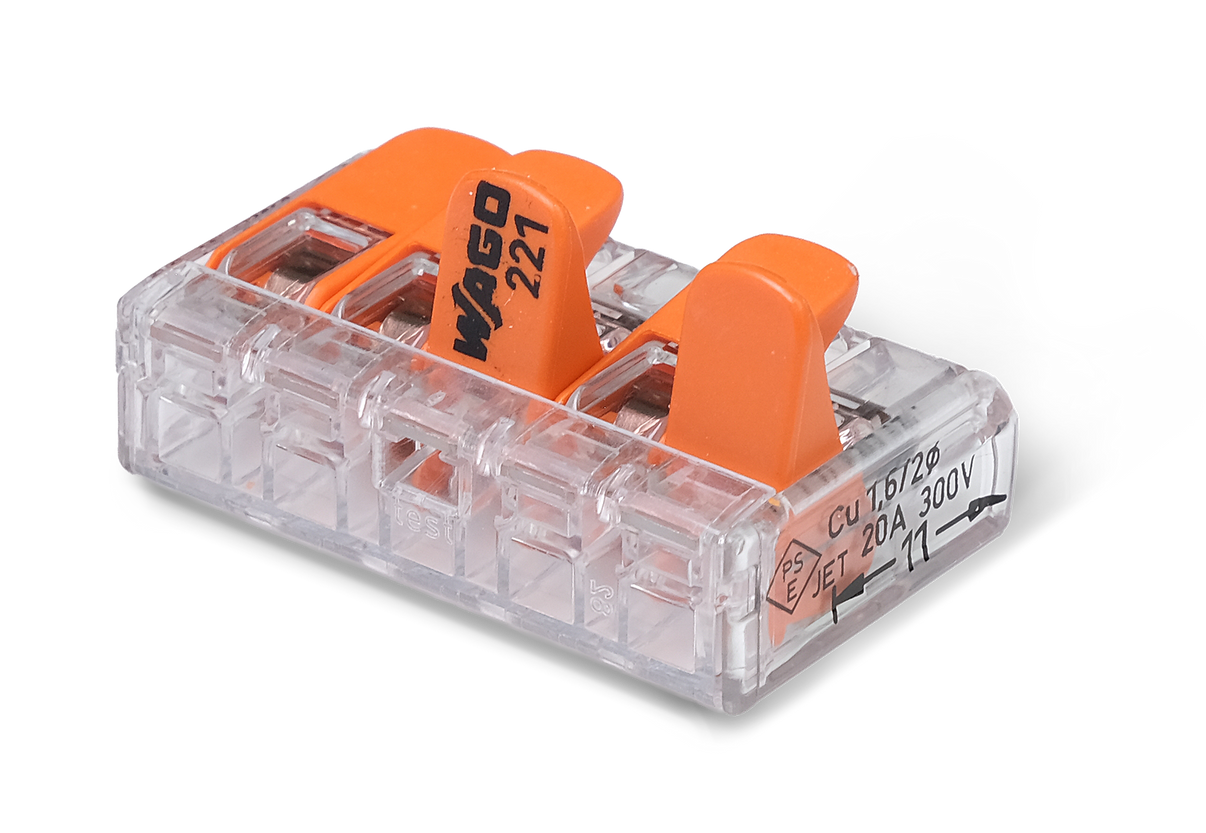 Wago 221 – 415 Splicing connector with levers – 5 – conductor 100 – P – produktvy från sidan | Wago