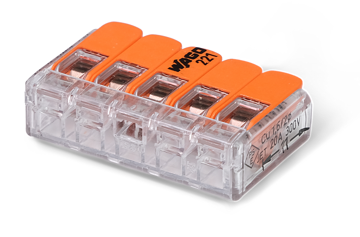 Wago 221 – 415 Splicing connector with levers – 5 – conductor – produktbild framifrån | Wago