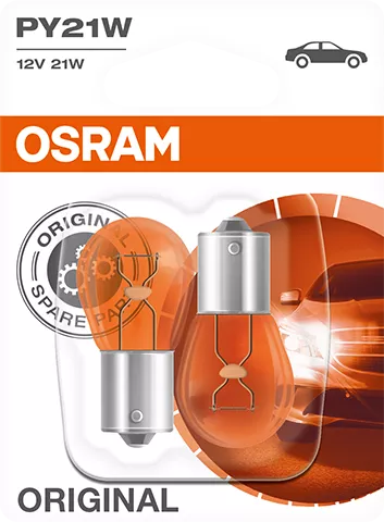 OSRAM ORIGINAL – METAL BASE PY21W – produktvy från sidan | OSRAM