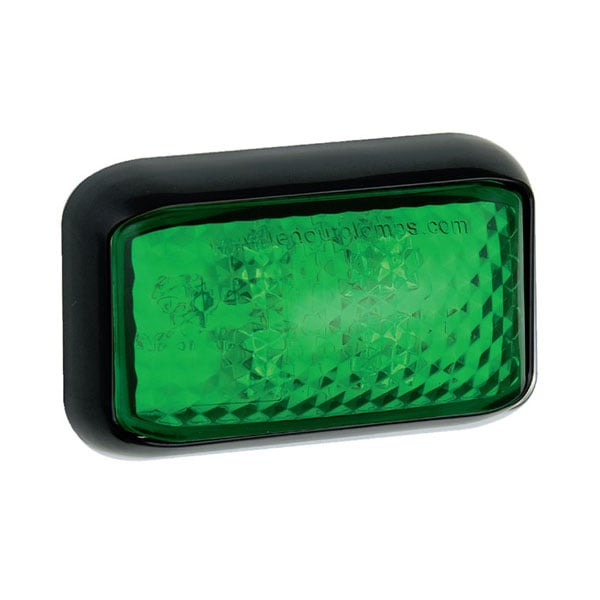 produktbillede forfra, der viser ABS Markeringslys 4LED Grøn - LEA