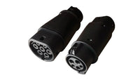 produktbillede forfra, der viser Adapter Type 1 fast kabel til Type 2 230V 16A/32A – Evconnect – Evconnect