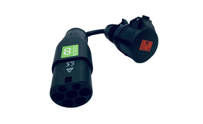 produktbillede forfra, der viser Adapter Type 2 til CEE 3-faset 400V 16A/32A Mode 3 – Evconnect – Evconnect