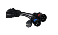 produktbillede forfra, der viser Adapterset Mode 2 CEE 16A 3-faset til Schuko/CEE 32A – Evconnect – Evconnect