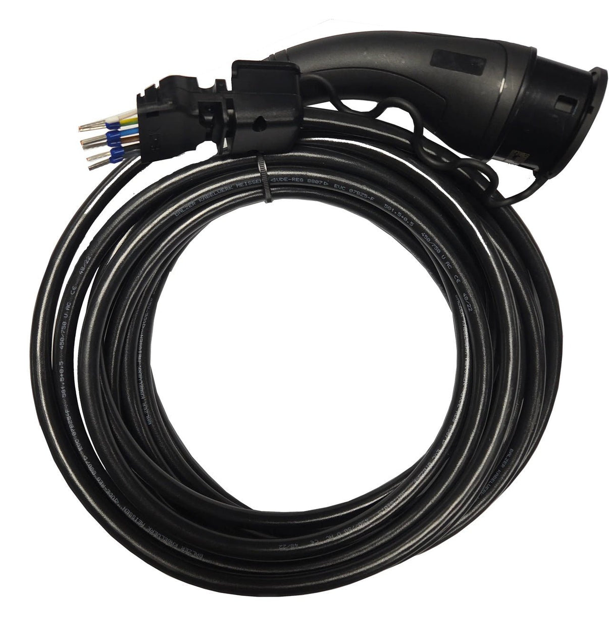 Ladekabel Type 2 20A 14 kW 9 m - Amina til ladepost/ladeboks Mode 3 - produktbillede forfra | Amina