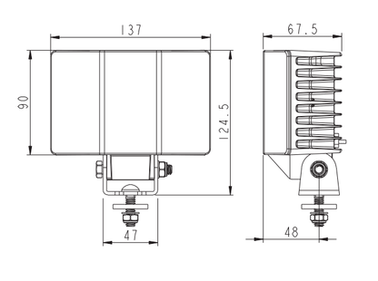 detaljebillede af Arbejdslygte PRO Noir WL60 Buet - 60W - LUXTAR