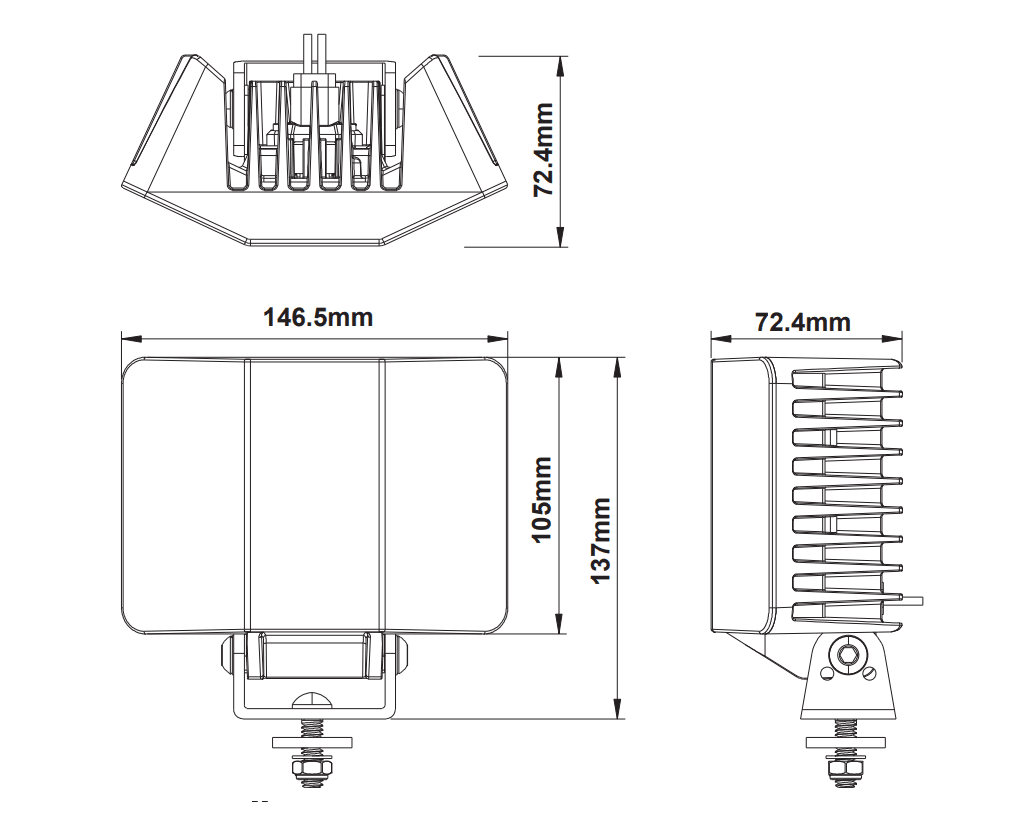 produktbillede 11 af Arbejdslygte PRO Noir WL90 Buet – 90W – LUXTAR