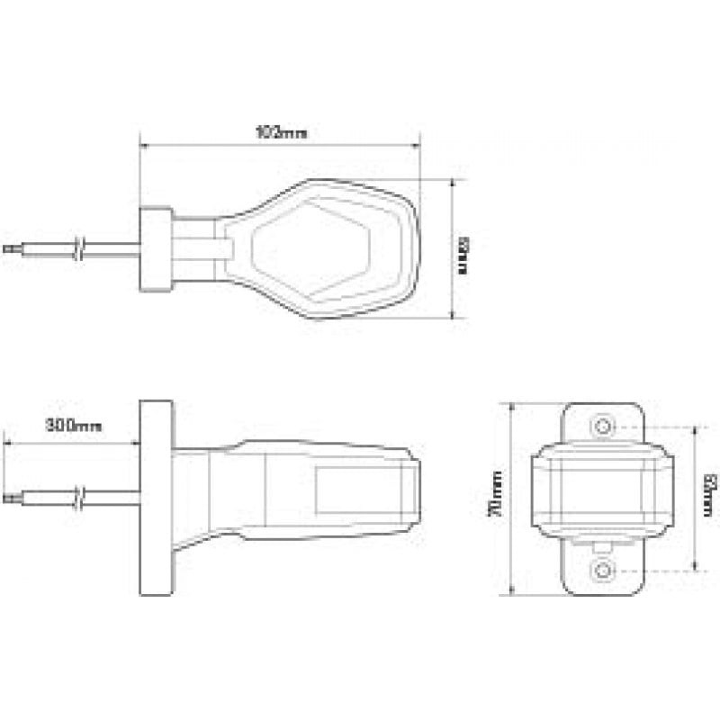sidebillede, der viser profil og design af Armlampe kort 1008LR (2 – Pakke) – LEA