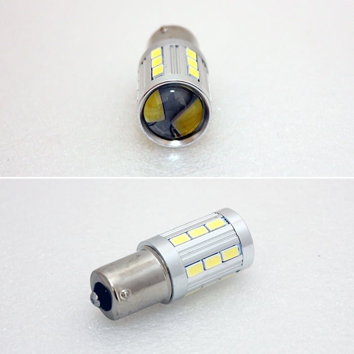 nærbillede af detaljer og materialer af BA15S – 1156 Canbus LED 21SMD Hvid – Carlevel