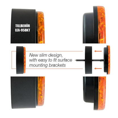 sidebillede, der viser profil og design af Baklygte 95mm - Hvid - LEA