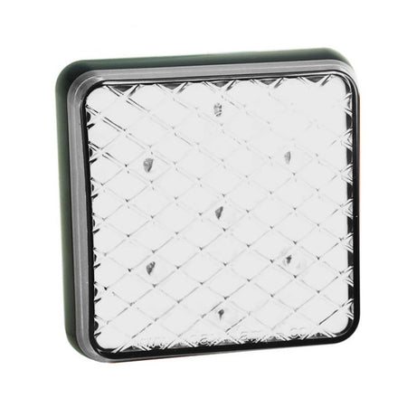 produktbillede forfra, der viser Baglygte 81WM – 12/24V (81x81mm) – LEA