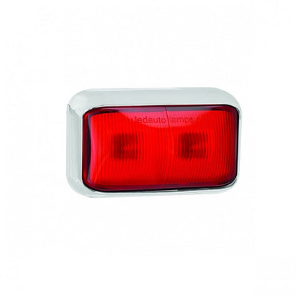 Bagmarkering 2LED Rød krom - produktbillede forfra | LEA