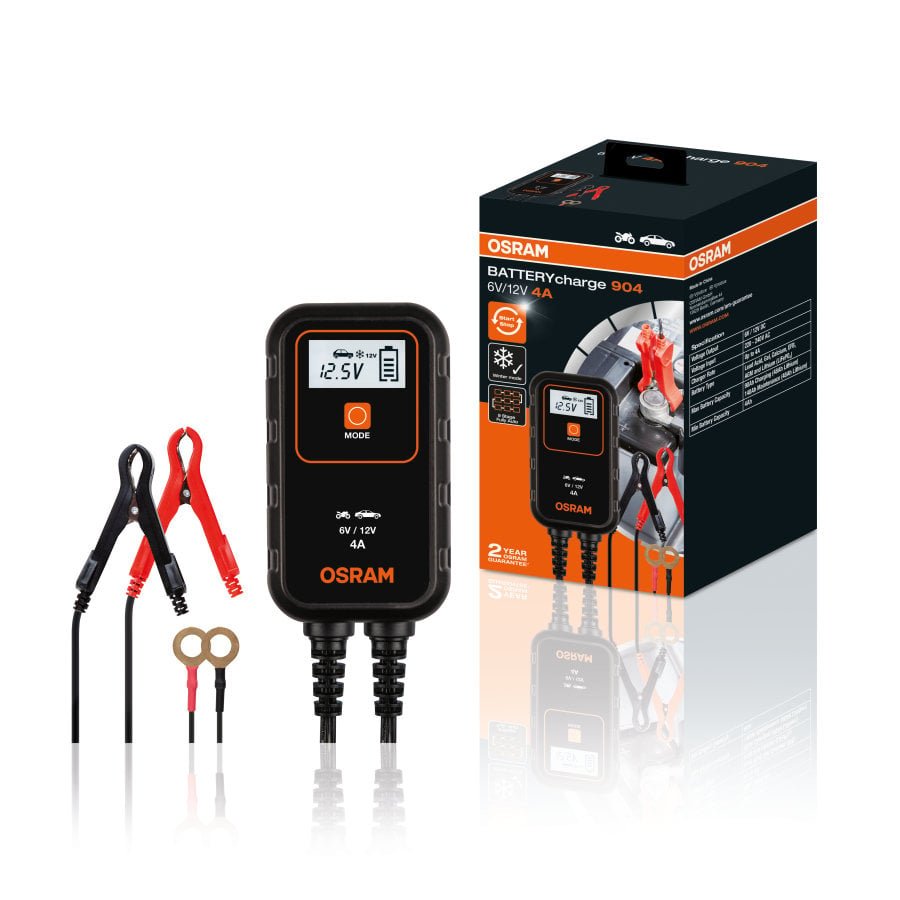 Batterioplader OSR 904 – produktvisning fra side | OSRAM