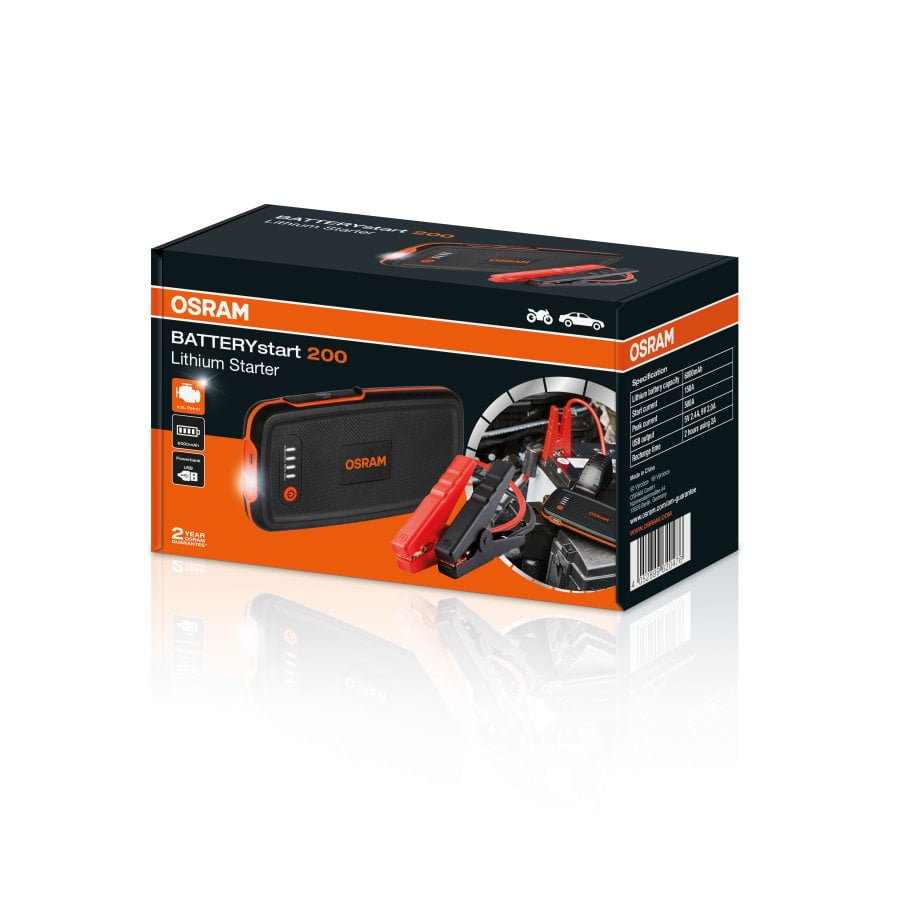 Batteristarter OSR 200 - produktvisning fra side | OSRAM