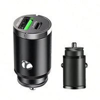 12V hurtigoplader – USB - C & USB - A | 100W A+C biloplader | Mini Metal Design - Carlevel - 