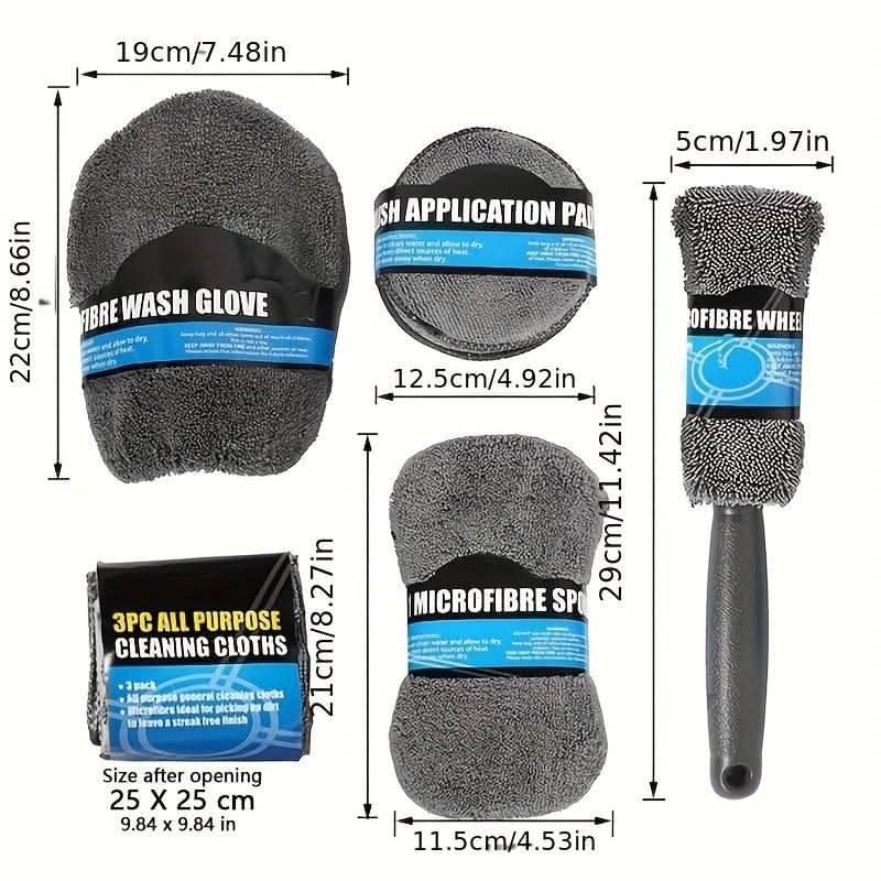 Bilrengöringsset – Komplett Professionell Microfiberutrustning för Bästa Bilvård - Carlevel - 