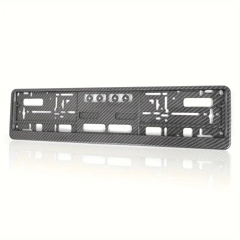 Bilnummerpladeholder kulfiberlook - EU & UK standard rustfrit - produktbillede forfra | Carlevel